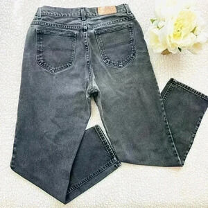 Vintage Lee Denim Riders Faded Black Super High Waist 100% Cotton Taper Mom Jean